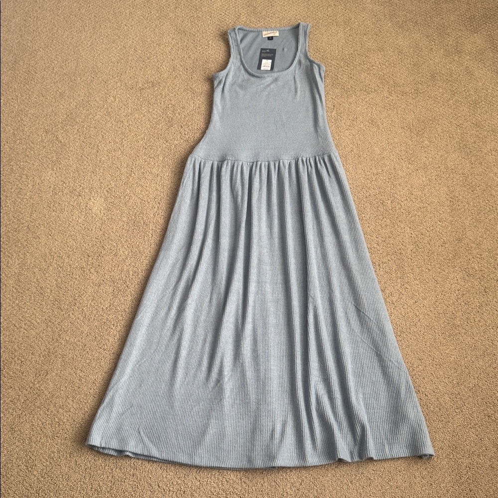 D122 NWT Universal Thread Women's Drop Waist Ribbed Knit Midi Dress - Size: XS - Picture 2 of 5